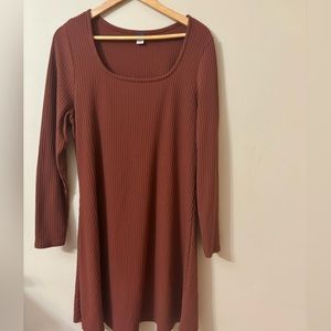 Old Navy terracotta knee length ribbed dress XL